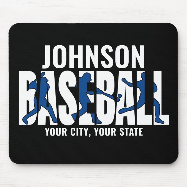 Baseball Team ADD NAME Champion Game Player Mouse Pad (Front)