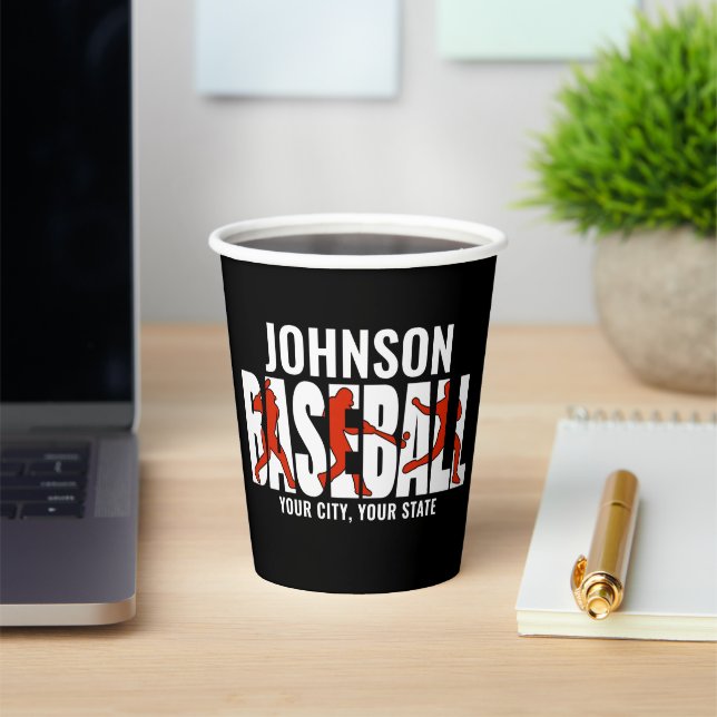 Baseball Team ADD NAME Champion Game Player Paper Cups (Insitu)