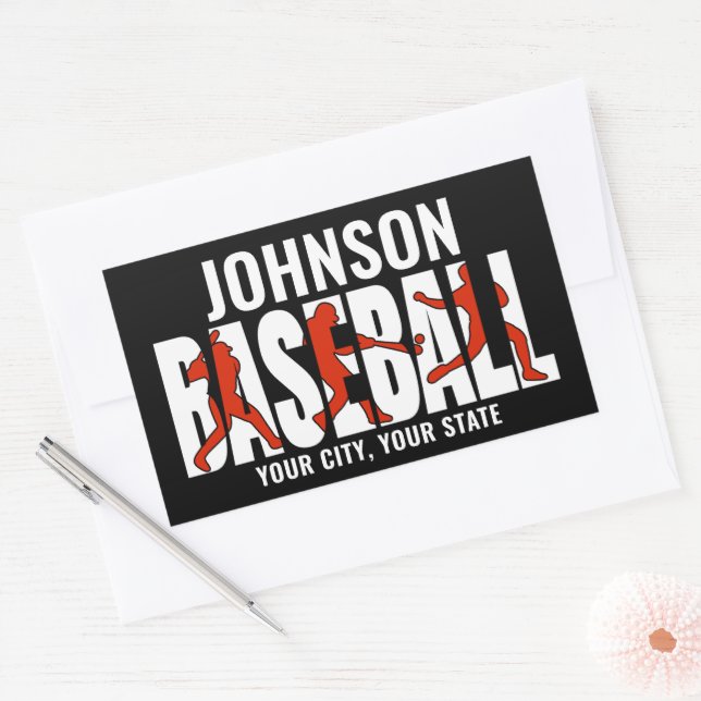 Baseball Team ADD NAME Champion Game Player Sticker (Envelope)