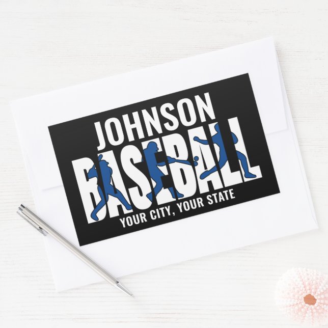 Baseball Team ADD NAME Champion Game Player Sticker (Envelope)
