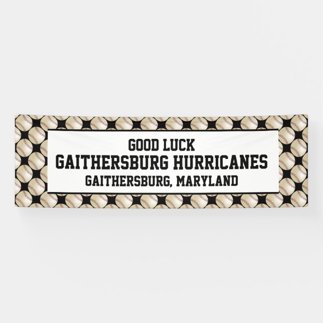 Baseball Team Banner, Personalized 3 Lines of Text Banner (Horizontal)