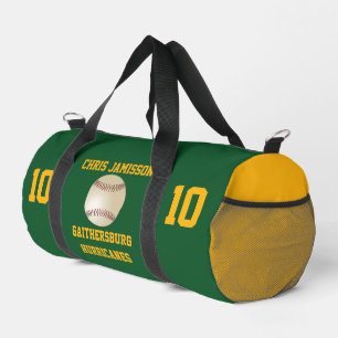 Baseball Team, Coach or Player Green Personalized Duffle Bag