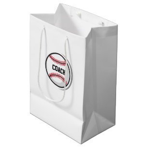 Baseball Team COACH White Red Black Medium Gift Bag