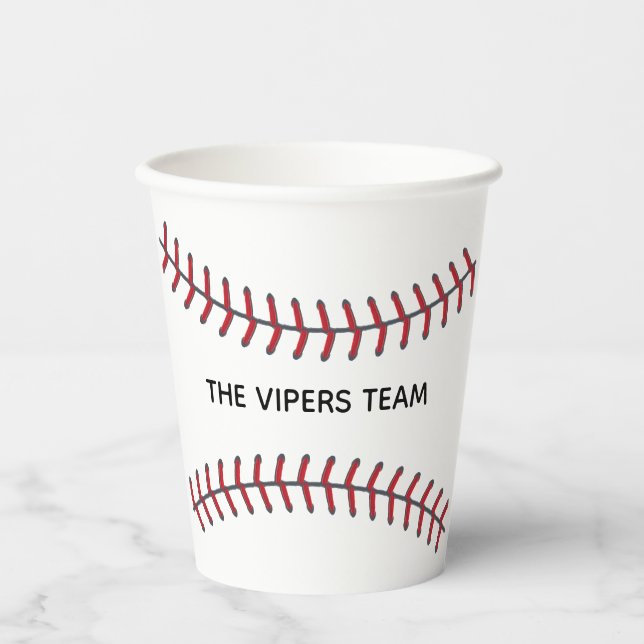 Baseball Team Cool Ball Player League Custom Party Paper Cups (Front)