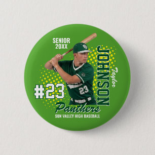 Baseball Team Custom Photo Senior Night Sports 2 Inch Round Button