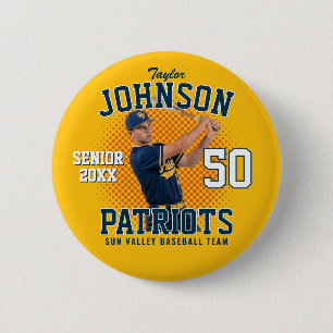 Baseball Team Custom Photo Senior Night Sports 2 Inch Round Button