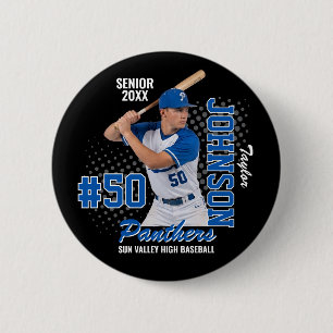 Baseball Team Custom Photo Senior Night Sports 2 Inch Round Button