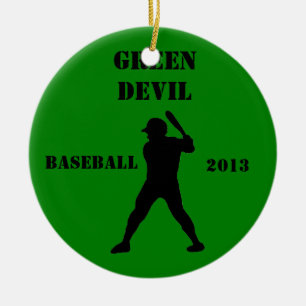 Baseball team keepsake ceramic ornament