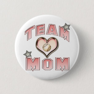 Baseball Team Mom 2 Inch Round Button