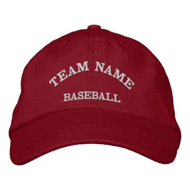 Baseball Team Name Red  Hat (Front)