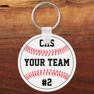 Baseball Team Name, School Letters & Player Number Keychain