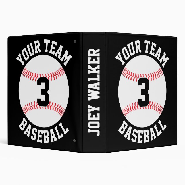 Baseball Team Player Name and Number Custom Sports Binder (Background)