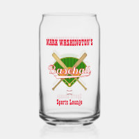 Baseball Team Player Sports Lounge Beer Can Glass