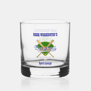 Baseball Team Player Sports Lounge Drinkware Whiskey Glass