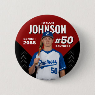 Baseball Team Senior Night Custom Color Sports 2 Inch Round Button