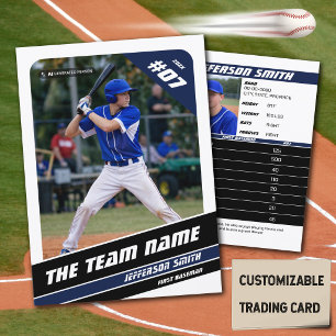 Baseball Team Trading Card Gift Blue White