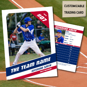 Baseball Team Trading Card Red Blue
