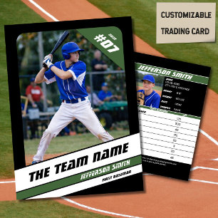 Baseball Team Trading Card Sport Gift Green