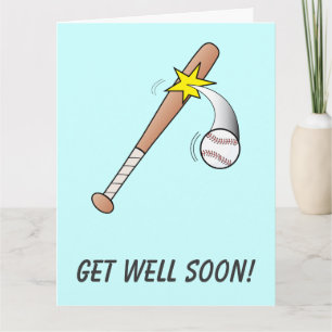 Baseball Teammate Get Well Soon Card