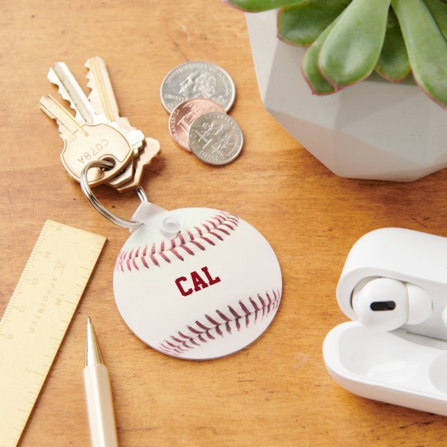 Baseball Texture Personalized Keychain (Desk)
