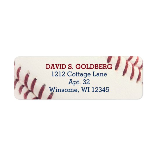 Baseball Texture Personalized Label Return Address Label