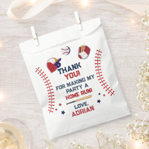 Baseball thank you Birthday Favour Bag