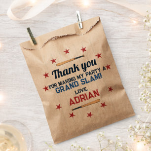 Baseball thank you Birthday Favour Bag