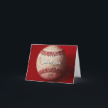 Baseball Thank You Note Cards | Sports Cards<br><div class="desc">Custom text on real baseball photo background.  Change the message to use for an invitation,  baseball birthday card or invitation etc.  Original photo by Becky Nimoy</div>