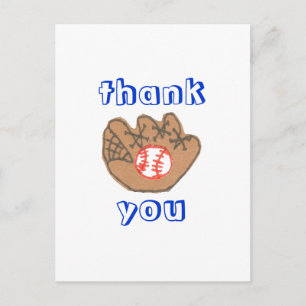 Baseball thank you postcard