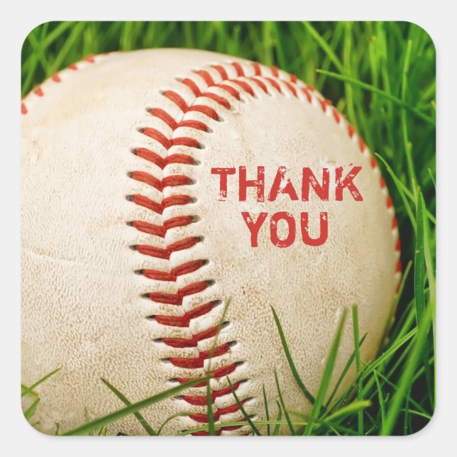 Baseball Thank You Stickers (Front)