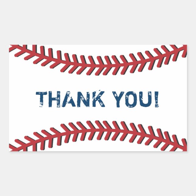 Baseball Thank You Stickers (Front)