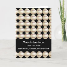 Baseball Thanks Coach, Name, Blank Inside, Black