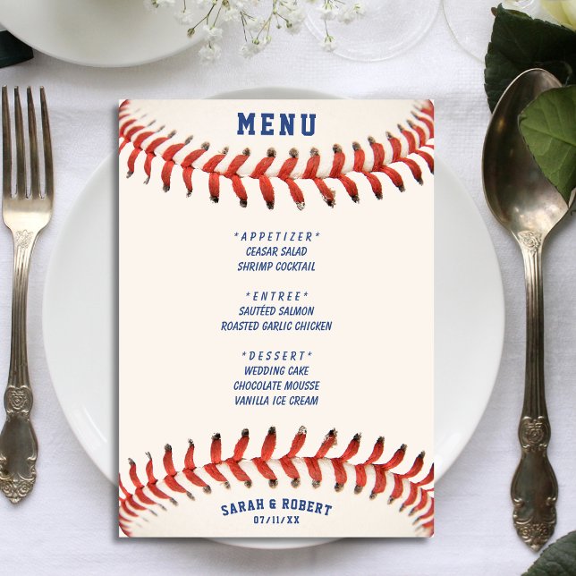 Baseball The Perfect Catch Wedding Reception Menu (Baseball The Perfect Catch Wedding Reception Menu)