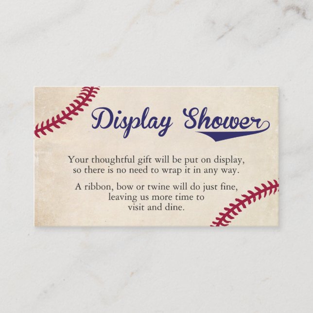 Baseball Thème Affichage Douche Insertion Cartes (Devant)