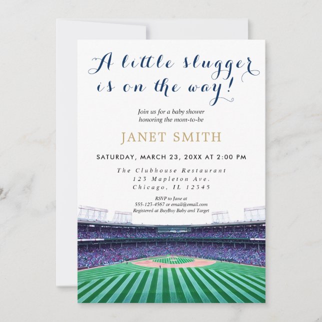 Baseball Theme Baby Shower Invitation (Front)