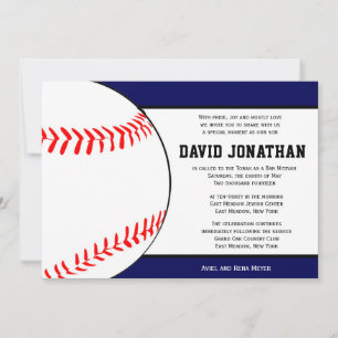 Baseball Theme Bar Mitzvah Invitation