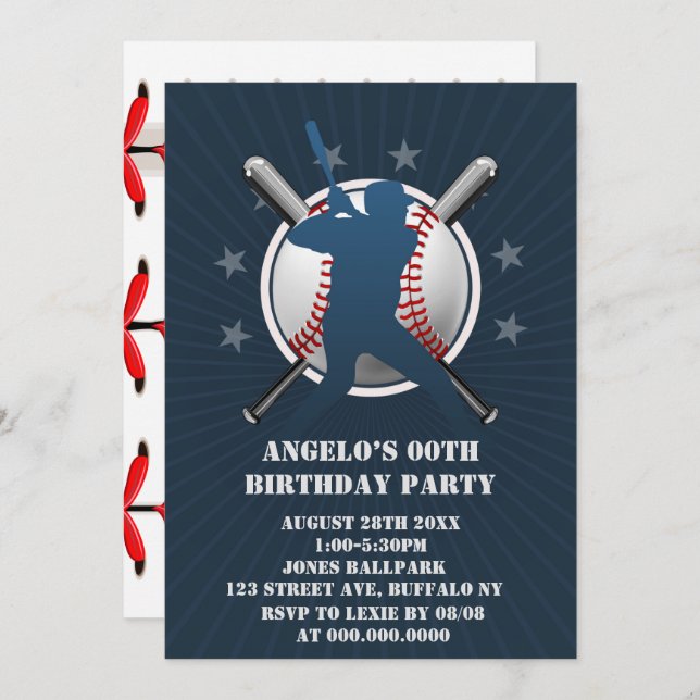 Baseball Theme Birthday Party  (Front/Back)