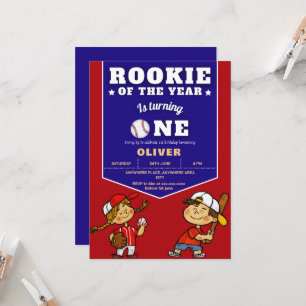 baseball theme boy 1st birthday invitation