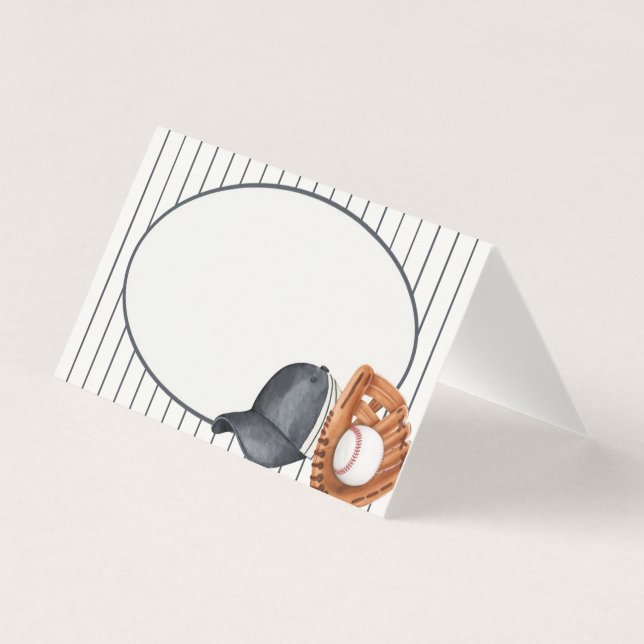 Baseball Theme Home Run Buffet Place Cards (Front)