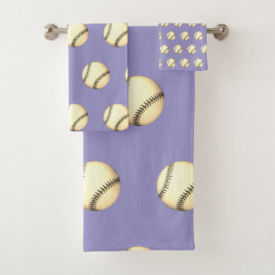Baseball Theme Lavender Bath Towel Set
