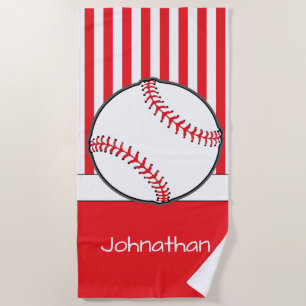 Baseball Theme   Personalized Beach Towel