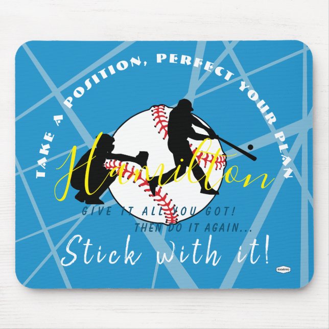 Baseball Theme Personalized Mousepad (Front)