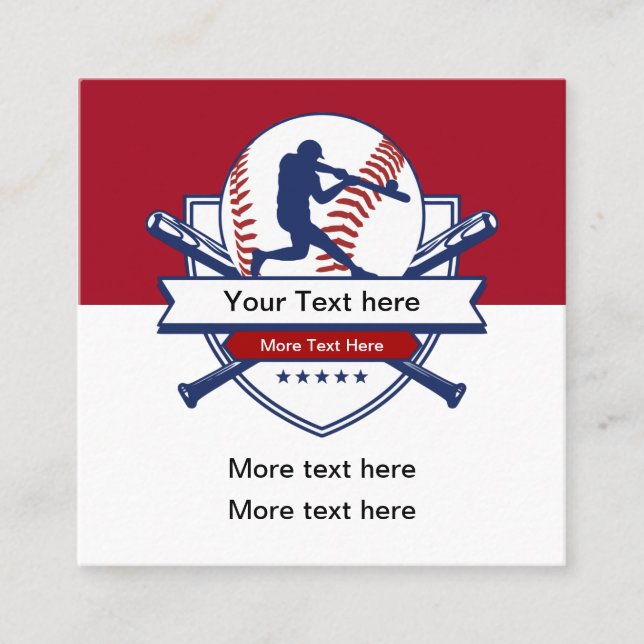Baseball Theme Unique Sports Business Cards (Front)