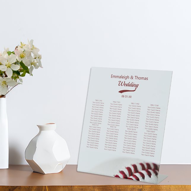Baseball Theme Wedding Seating Chart Pedestal Sign (Creator Uploaded)