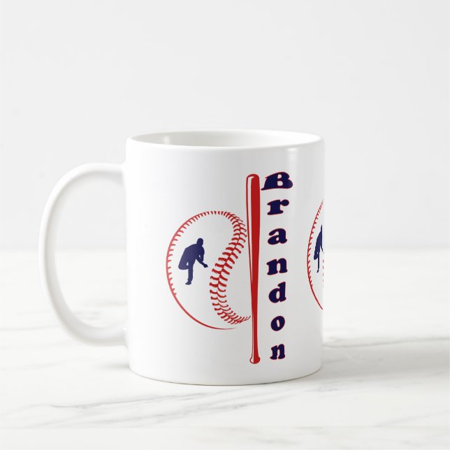 Baseball Themed All-Star Sports Coffee Mug (Left)