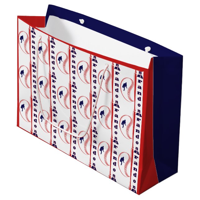 Baseball Themed All-Star Sports Large Gift Bag (Front Angled)