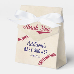 Baseball Themed Baby Shower Favour Box Ribbon