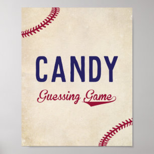 Baseball Themed Baby Shower Guess How Many Sign