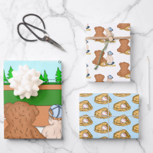 Baseball Themed Baby Shower or First Birthday Wrapping Paper Sheet