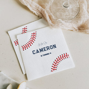 Baseball Themed Birthday Napkin